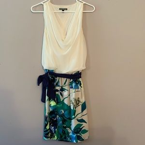 Cowl neck mixed summer dress